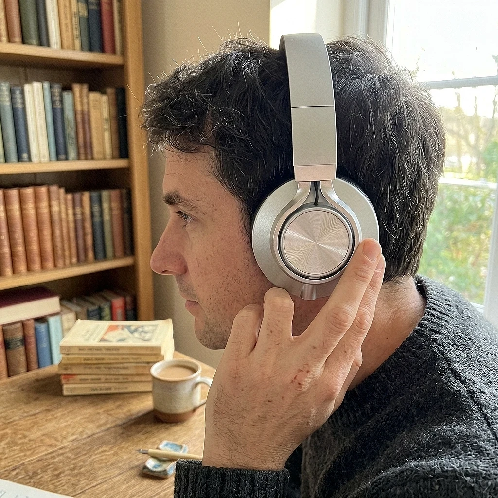 Audífonos AILIHEN C90: Sonido Claro y Comodidad Duradera — en uso