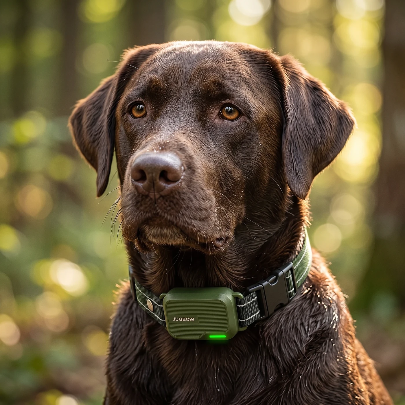 Collar eléctrico para entrenamiento de perros — en uso