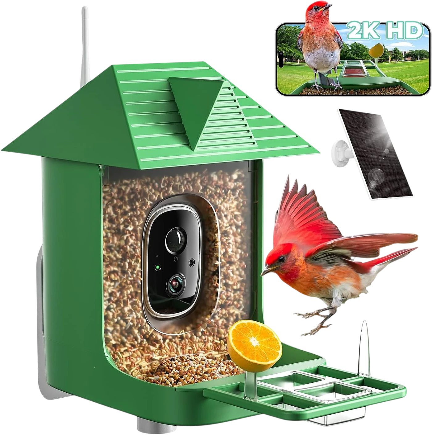 Comedero Inteligente para Pájaros con Cámara 2K y Panel Solar — foto 1