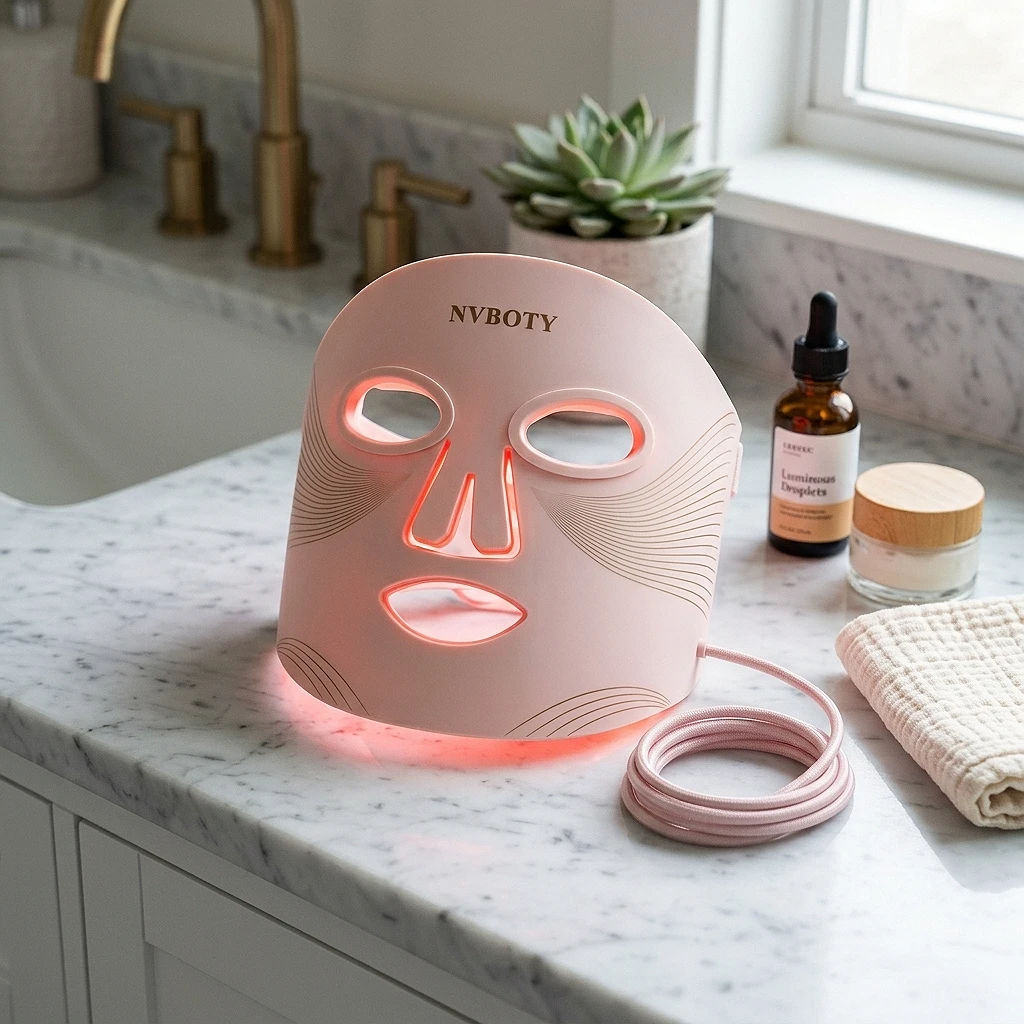 Mascarilla de Terapia de Luz Roja Portátil 4 en 1 — en uso