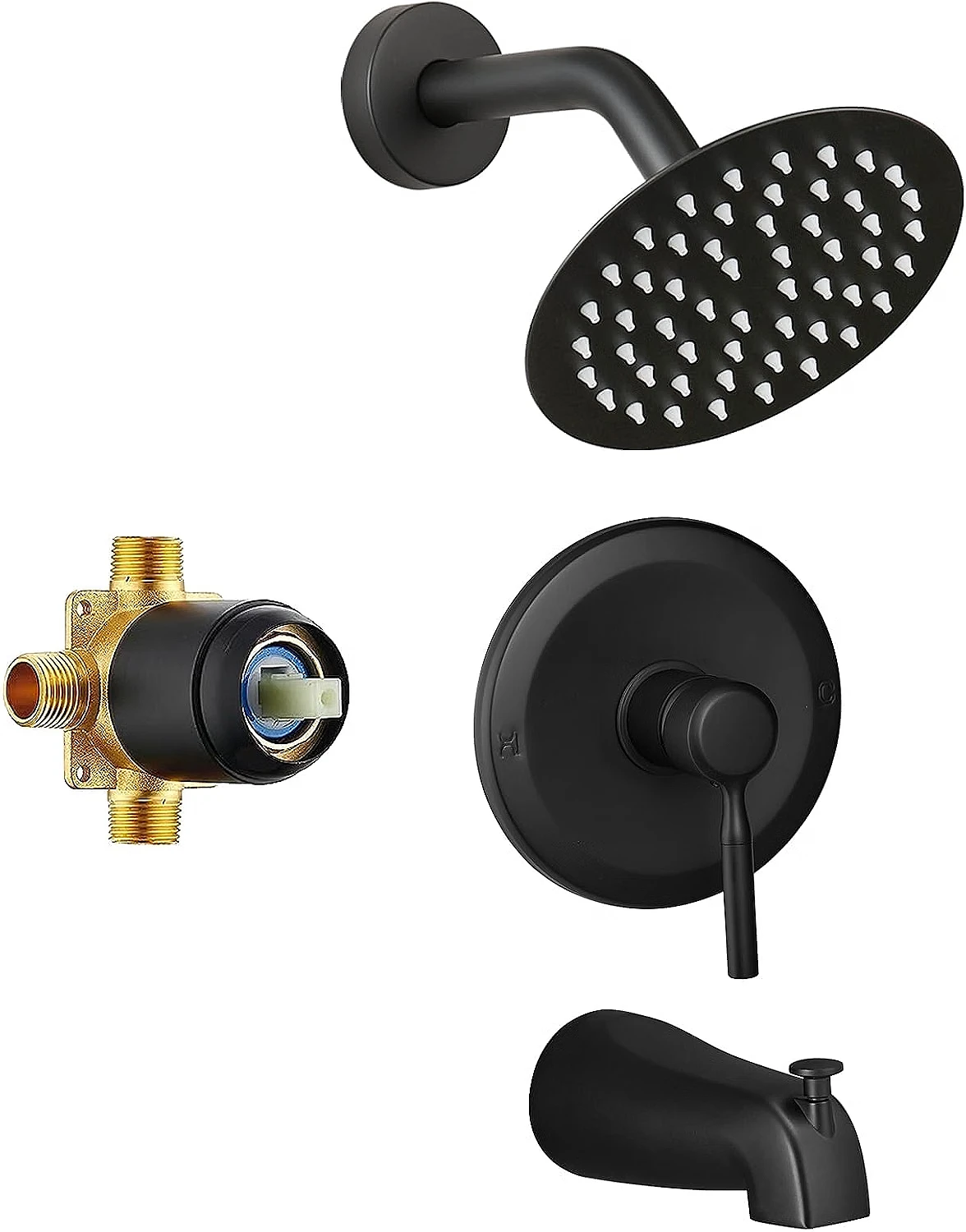 Kit de Ducha y Bañera Monocontrol Negro Mate — foto 4