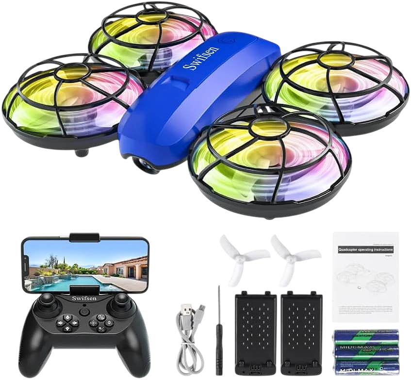 Mini dron Swifsen con cámara y 2 baterías